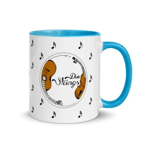 Duo Strings - Mug with colored interior and handle blue-11oz